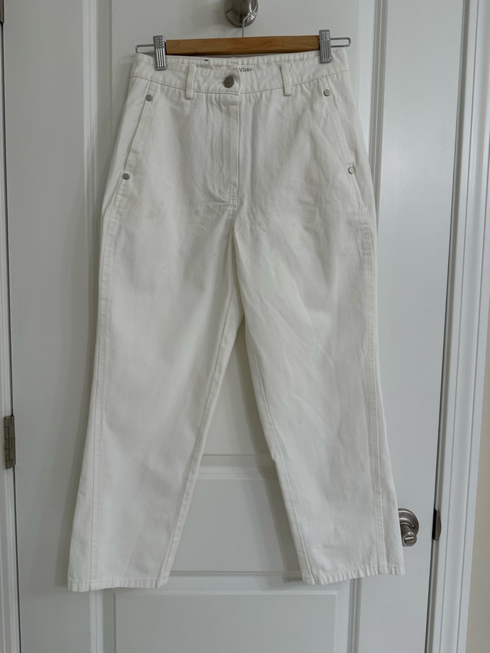 Classic High-Rise White Women's Pants